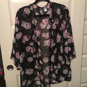 Divided floral kimono