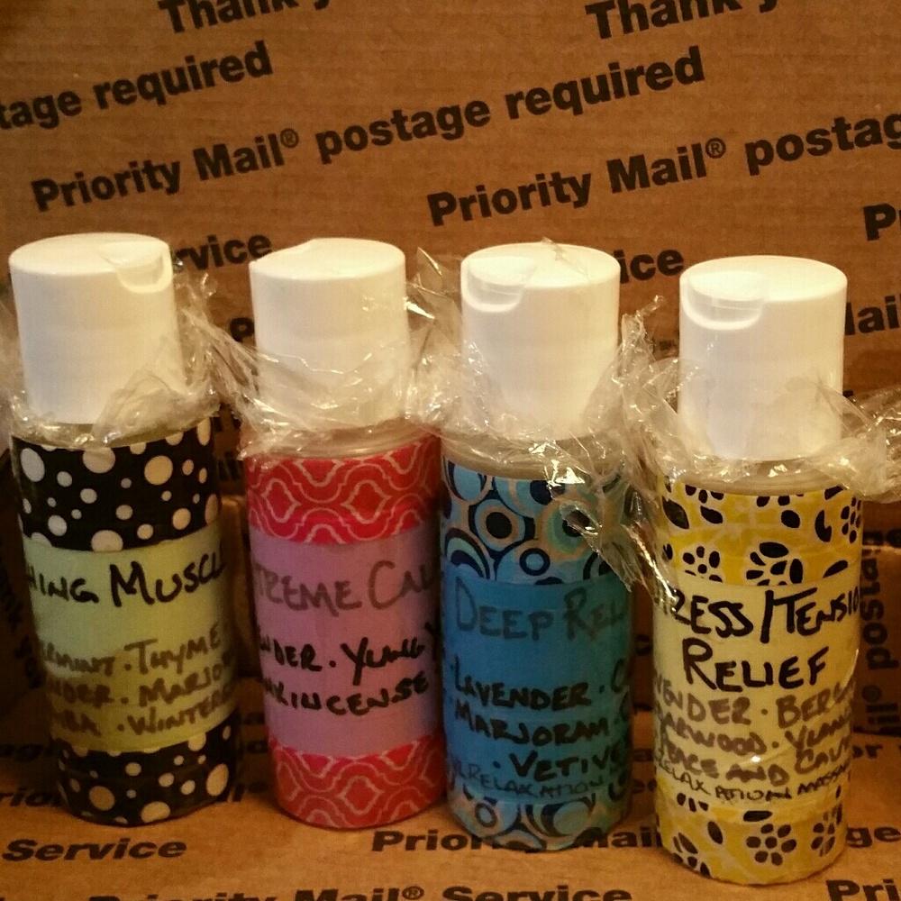 Four Massage Oil Blends (2 oz each)