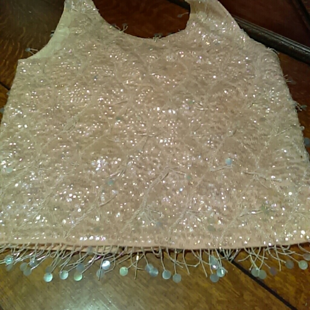 Vintage 100% wool sequin top Size Small