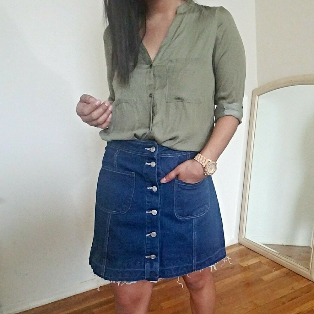 CLASSIC DENIM A LINE SKIRT - Picture 4 of 7