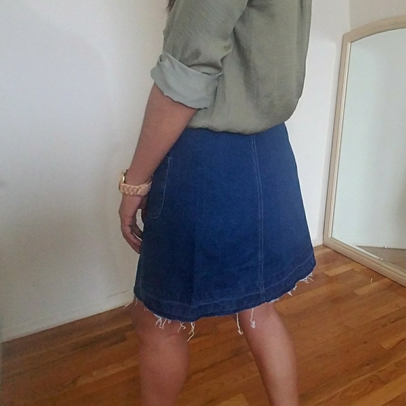 CLASSIC DENIM A LINE SKIRT - Picture 6 of 7