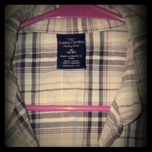 Faded Glory Junior Women's Plaid Snap-up Shirt - Picture 2 of 2