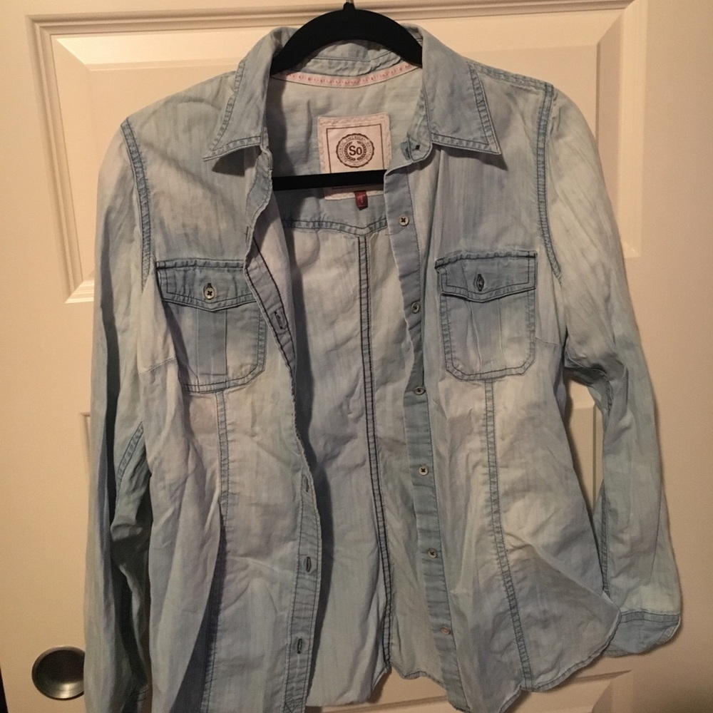 So denim button up