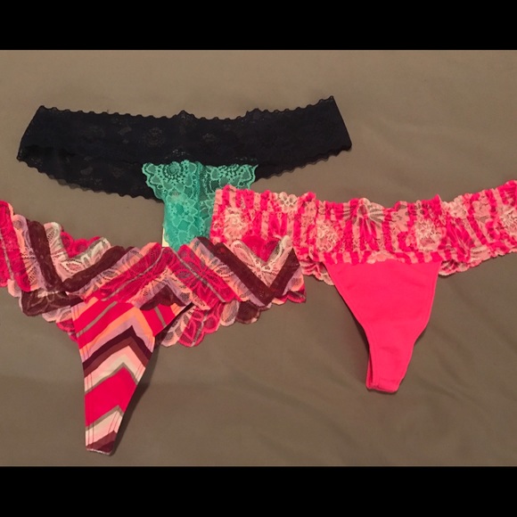 3 Victoria Secret Thongs with floral lace Band. - Picture 3 of 4