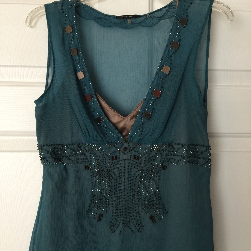 Gorgeous Tahari silk beaded top