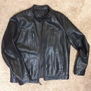 Faux leather moto jacket