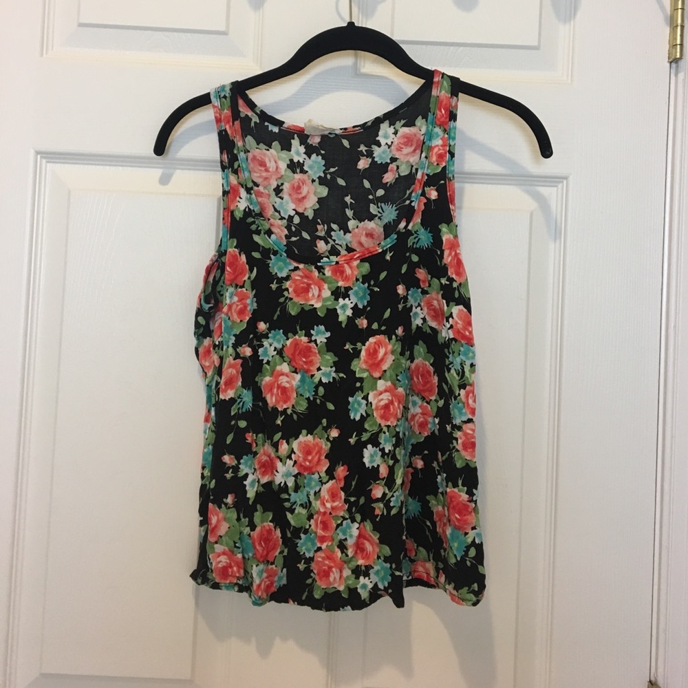Colorful floral tank top- Small