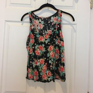 Colorful floral tank top- Small