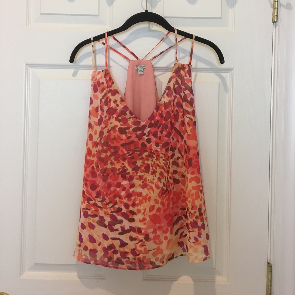 GUESS patterned chiffon cami top