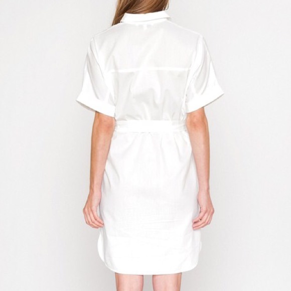 White Floral Embroidered Shirt Dress - Picture 8 of 8