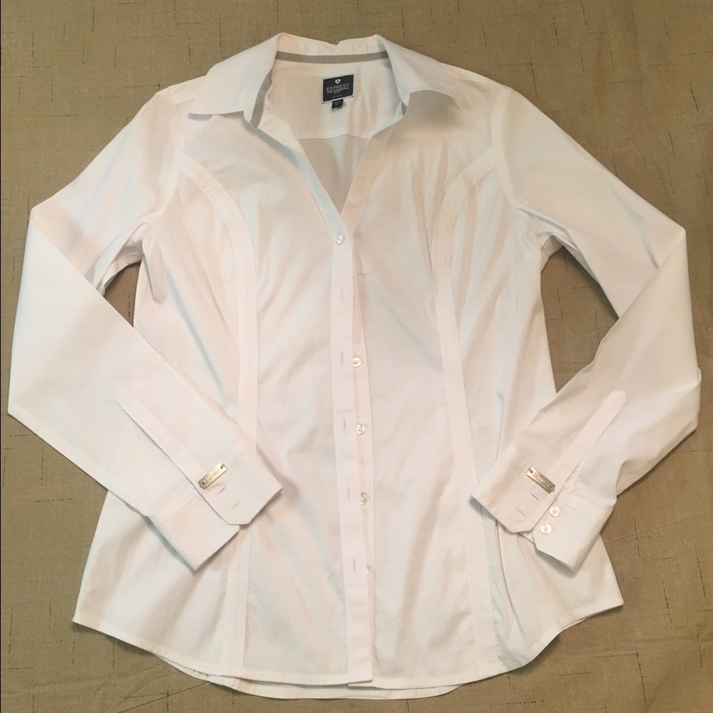 Express Essential Long Sleeve Button Up Shirt