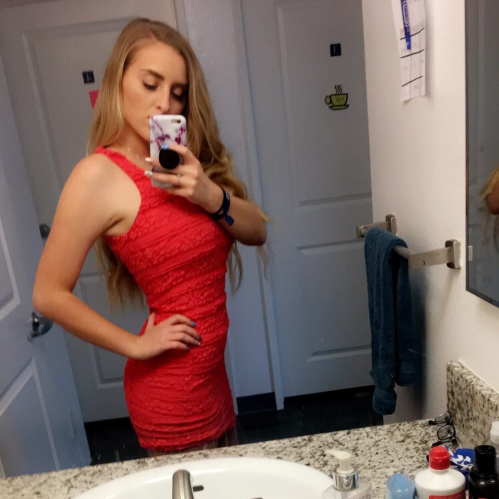 Short tight red dress
