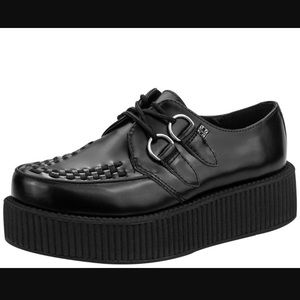 Black on Black Leather viva Creepers tuk