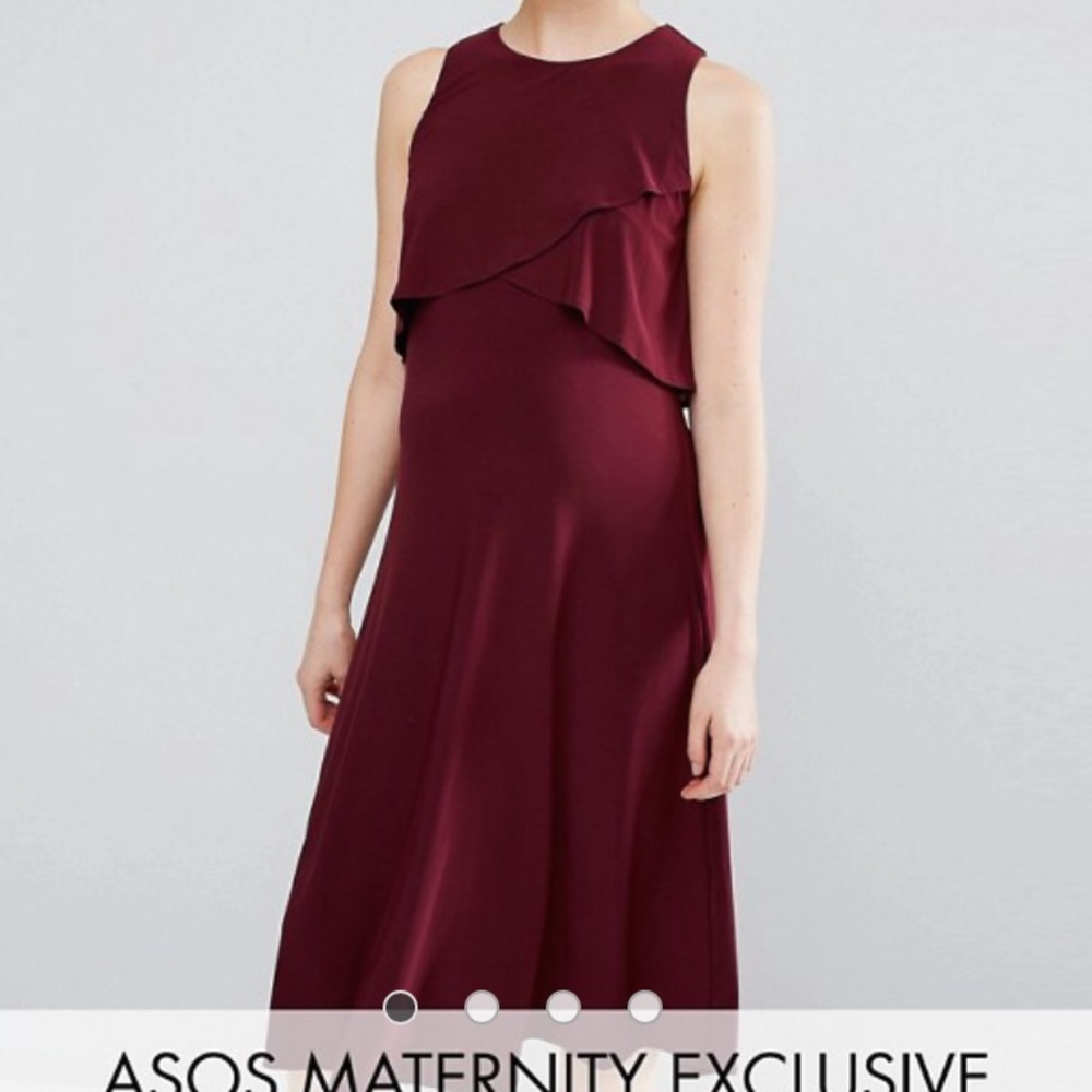 ASOS Maternity midi dress with double layer