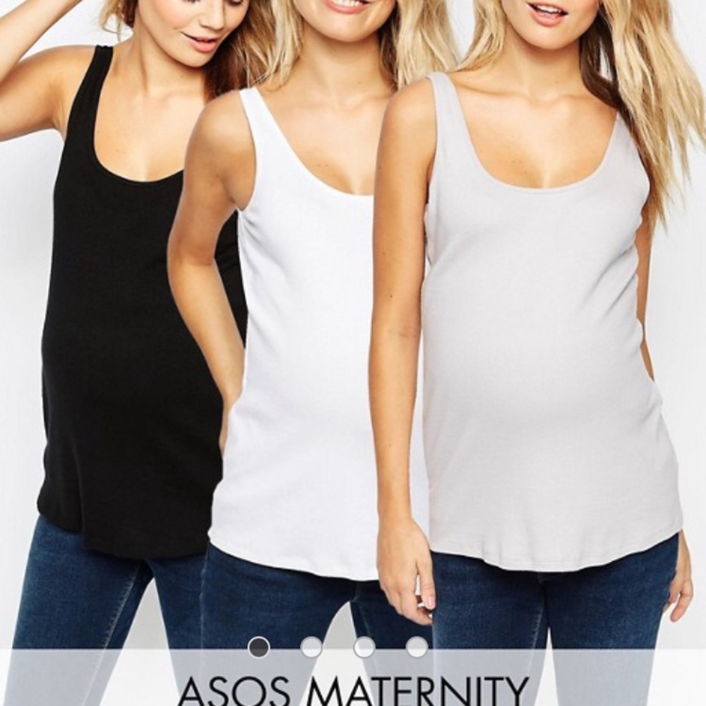 ASOS Maternity rib tanks 3 pack