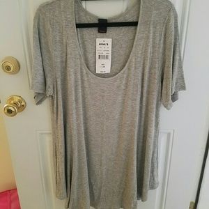 Juniors' Plus Size Scoop Neck Babydoll Top