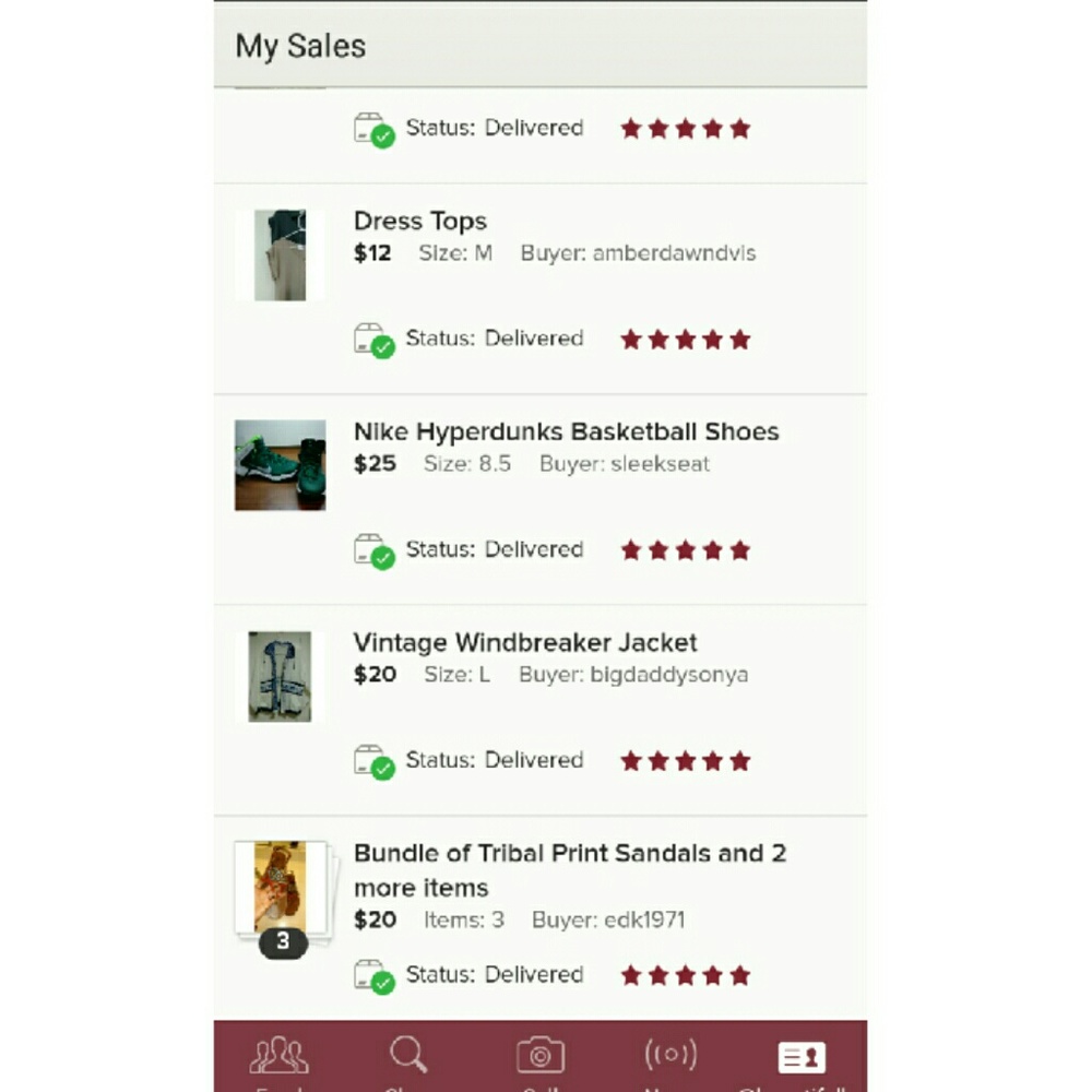 Selling Status From Happy Buyers