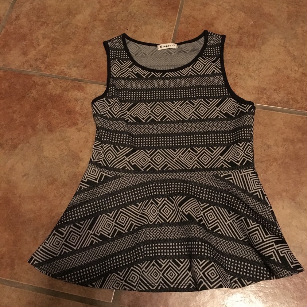 Black and Tan peplum top