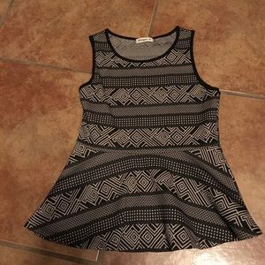 Black and Tan peplum top