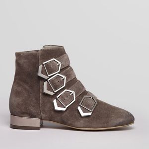 Sam Edelman grey buckle booties