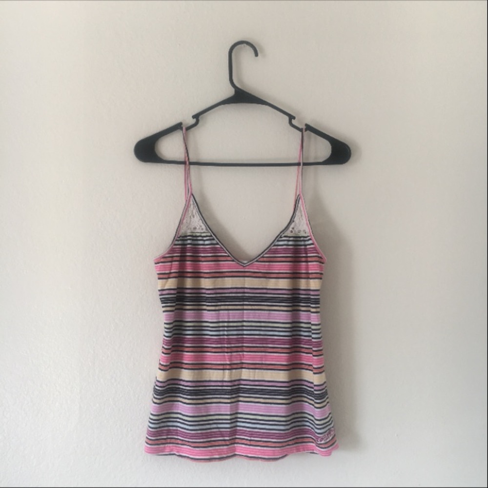 Vans crochet rainbow striped tank top
