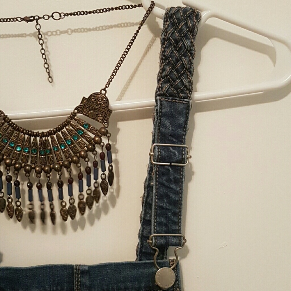 NWOT Jean overall shorts - Picture 3 of 5
