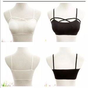 NWT  sexy strappy bralette white or black Med
