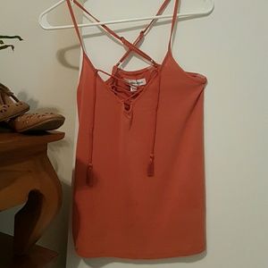 NWOT Lace up top