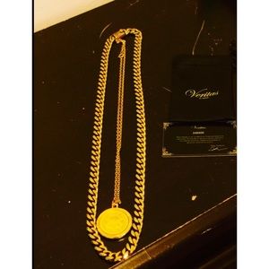 Men's golden Cuban links & golden medallion