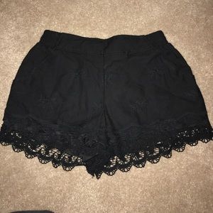 Black loose fitting shorts
