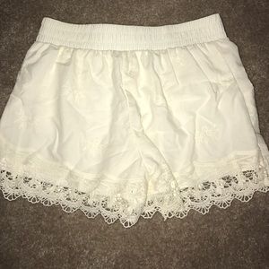 White loose fitting shorts