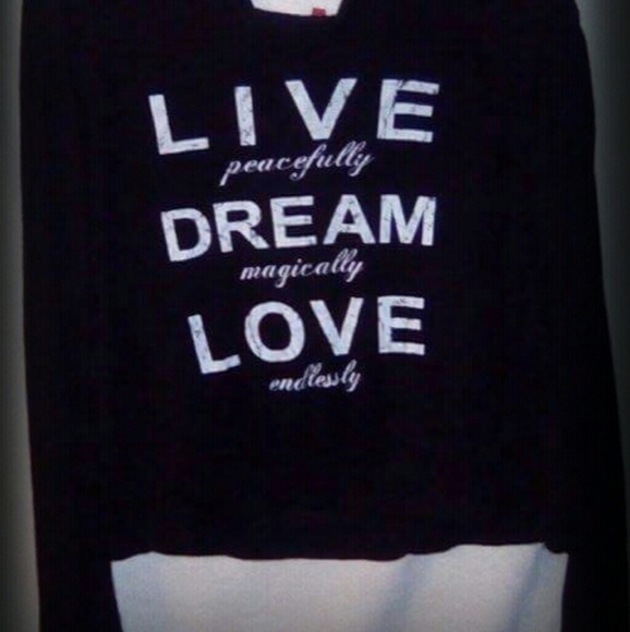 LIVE DREAM LOVE Long Sleeved Women's Hoodie Shirt - Picture 1 of 3
