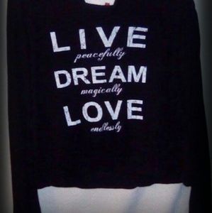 LIVE DREAM LOVE Long Sleeved Women's Hoodie Shirt