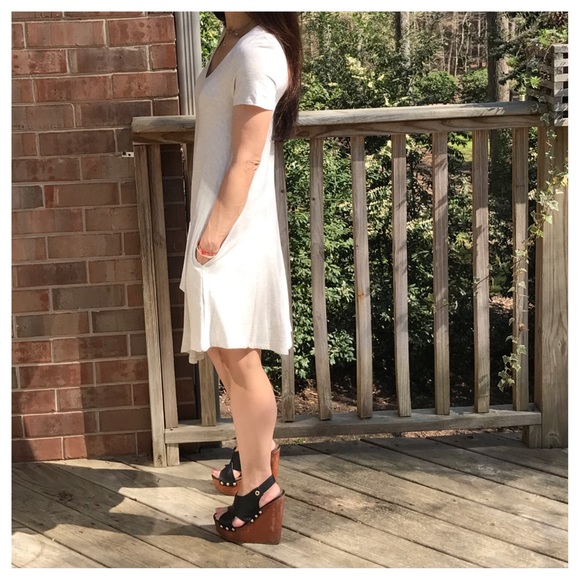 ✨LAST ONE ✨light oatmeal swing dress - Picture 3 of 5