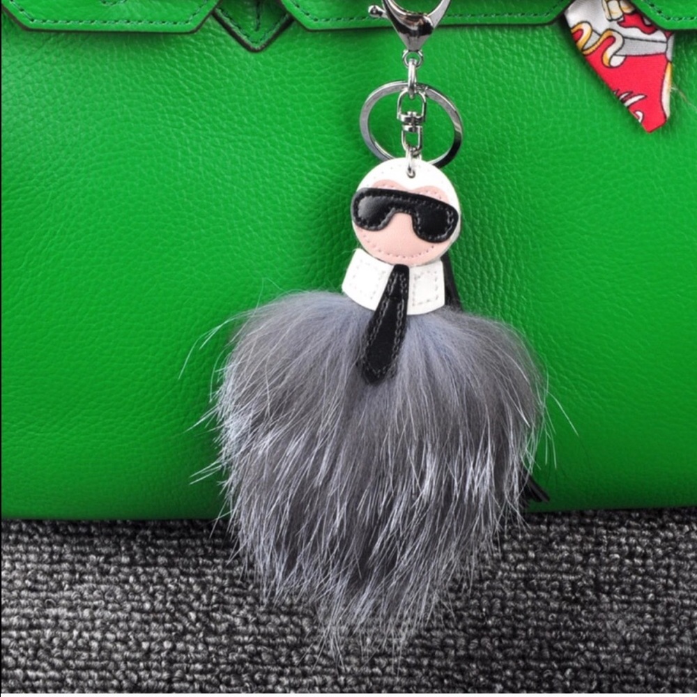 Rabbit fur "Karl Lagerfeld" key chain