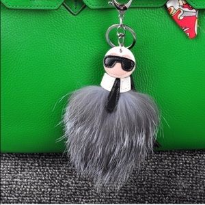 Rabbit fur "Karl Lagerfeld" key chain