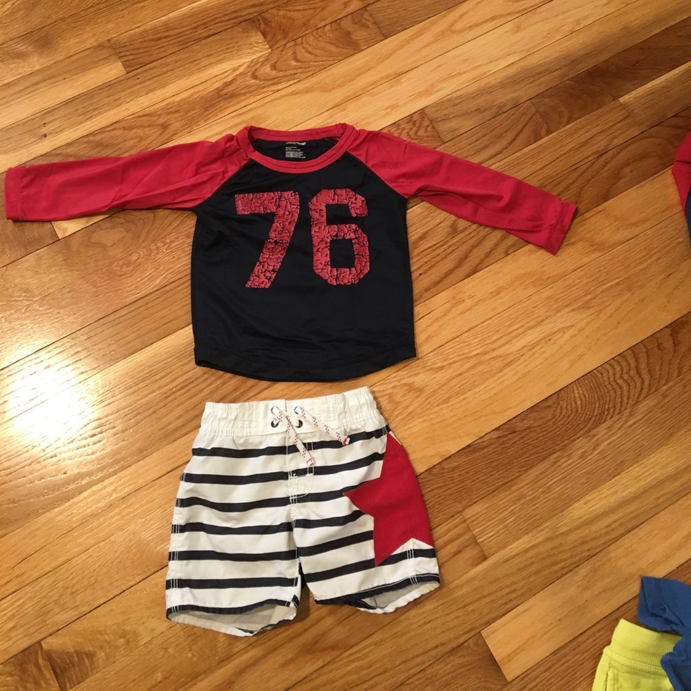 12-18mo rash guard and swim trunk set