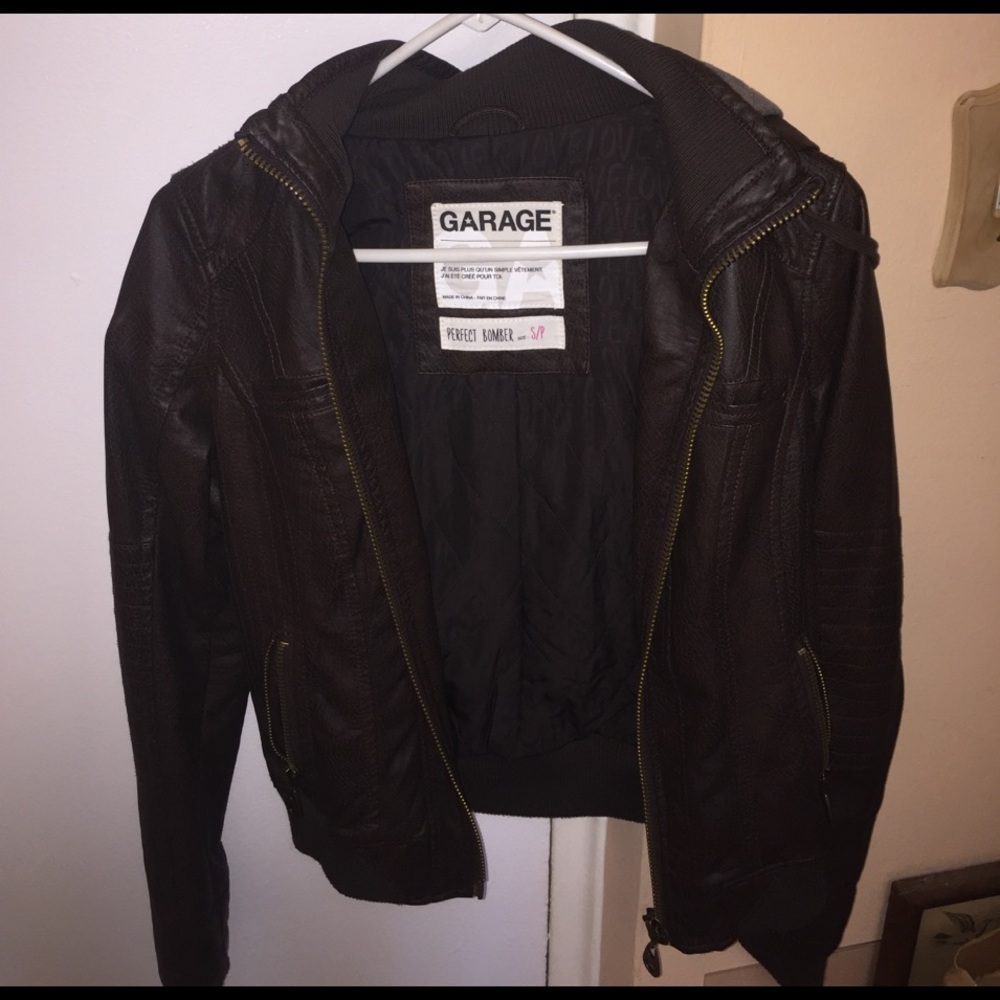 Brown Perfect Bomber Garage Jacket
