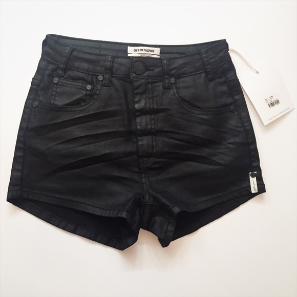 One Teaspoon Pants - NWT One Teaspoon Harlets Denim Shorts Black Rider