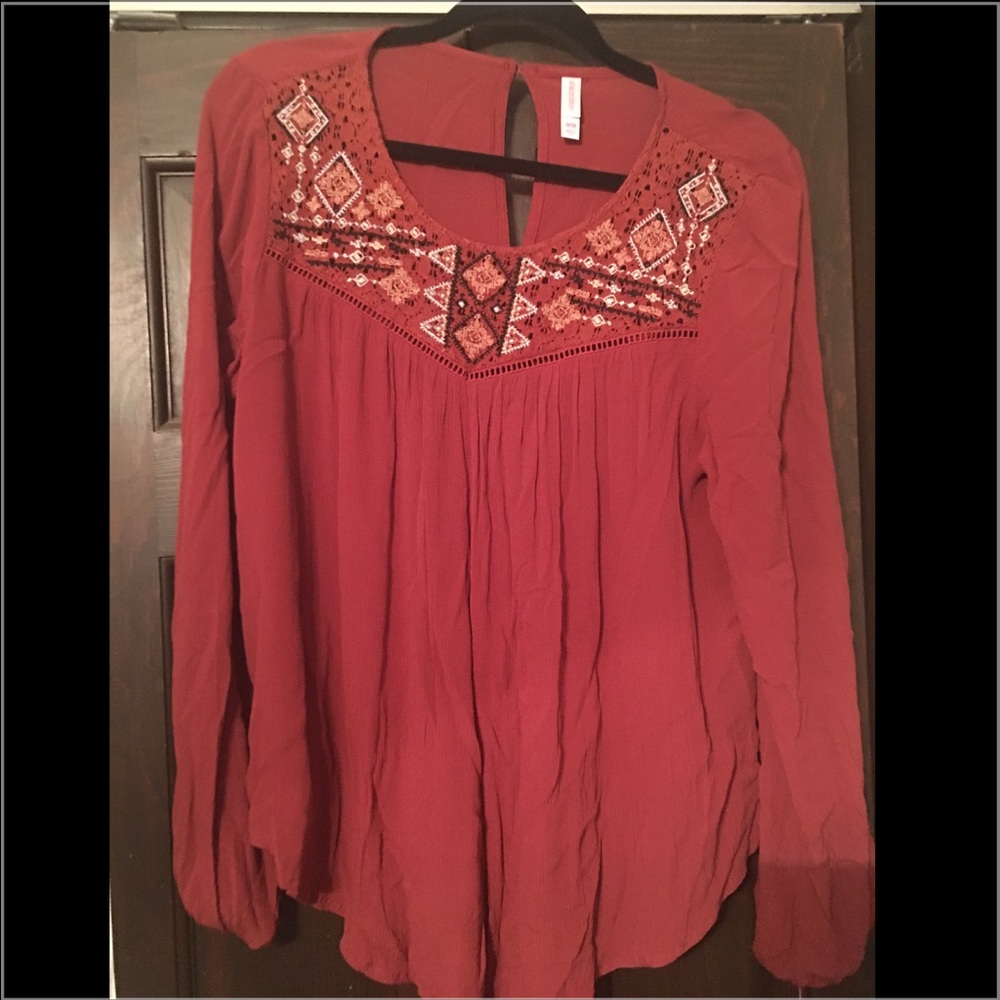 Rust colored boho blouse