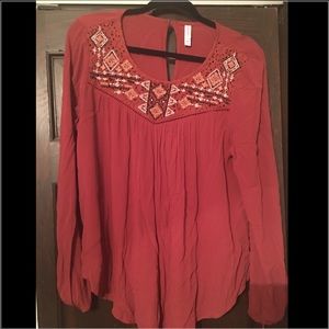 Rust colored boho blouse