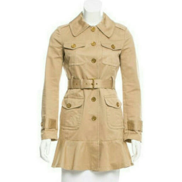 Tory Burch Jackets & Blazers - Tory Burch Short Peplum Trench Coat