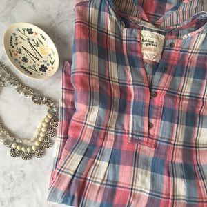 Anthropologie Holding Horses plaid tunic