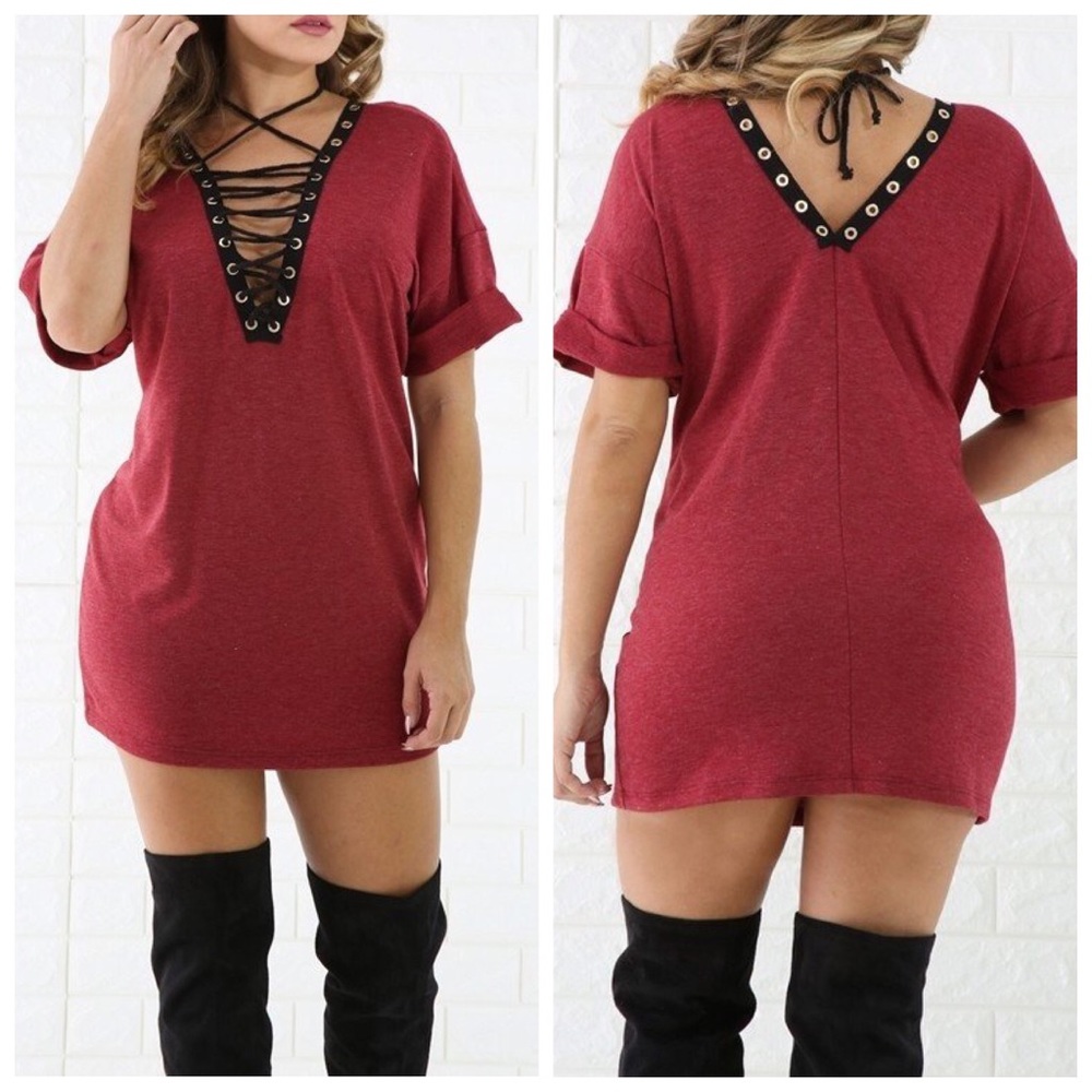 Double V Tee Dress