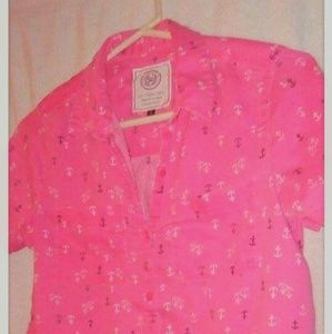 SO "So Perfect Shirt" Anchor Button-up Tee