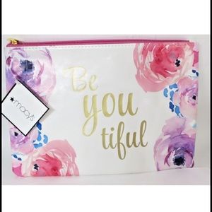 "BE YOU TIFUL"   FLORAL COSMETIC BAG