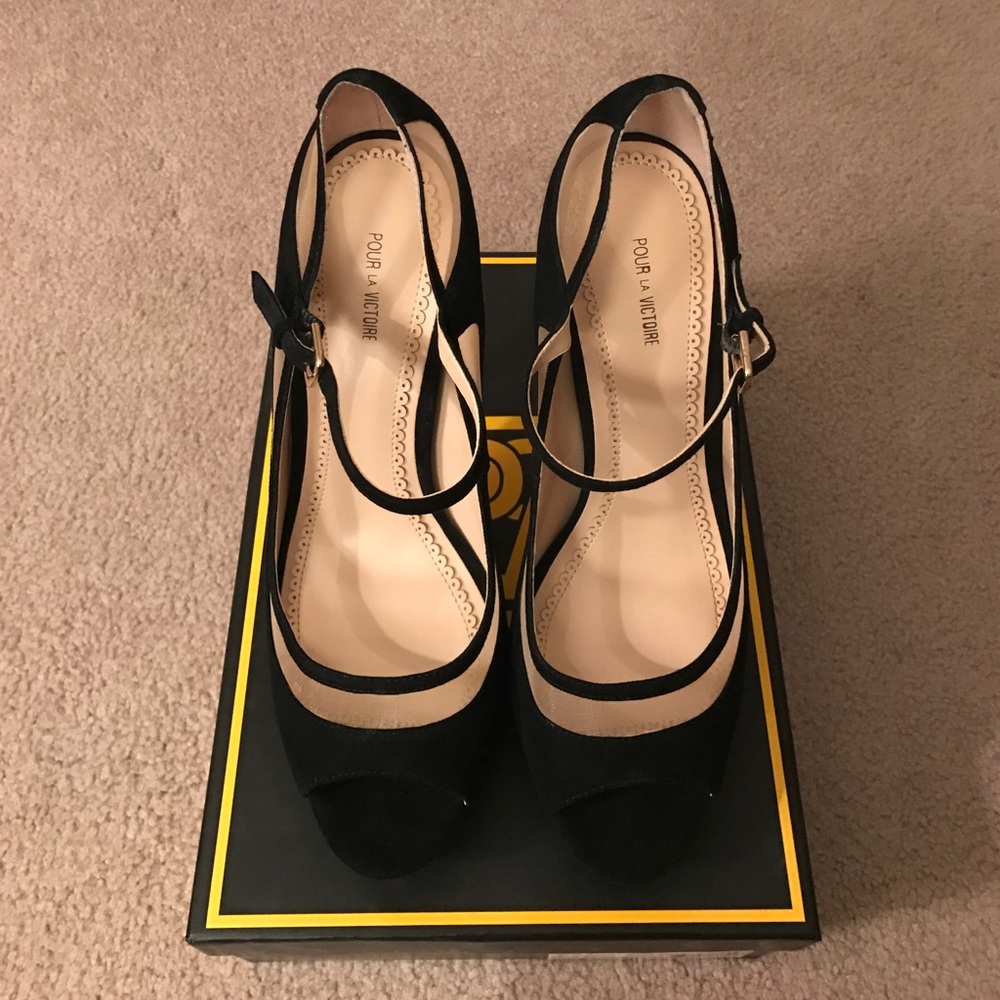 Ana Suede Platform Heels - Picture 3 of 4