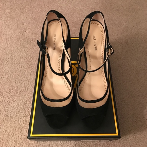 Ana Suede Platform Heels - Picture 3 of 4