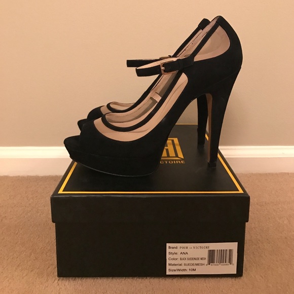 Ana Suede Platform Heels - Picture 2 of 4