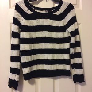 Knit Black and White striped sweater